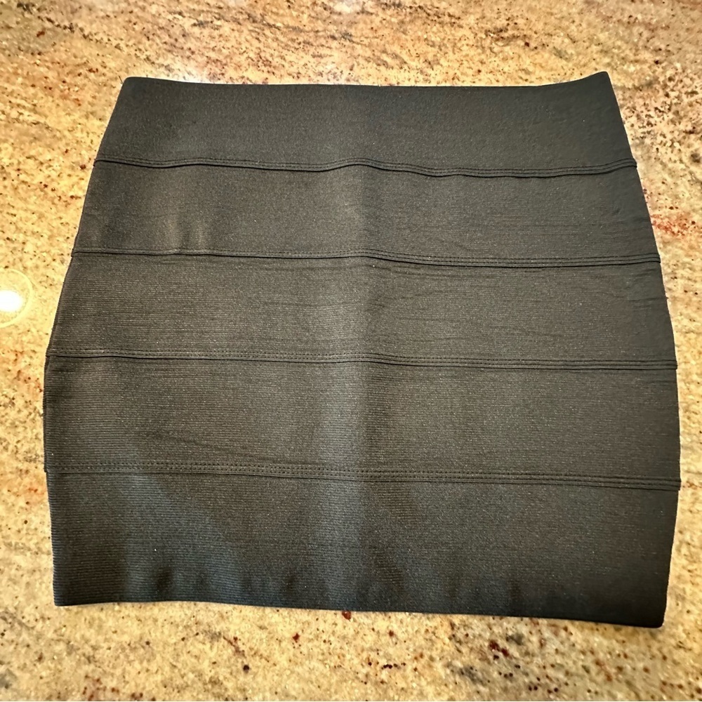 Romeo & Juliet Couture Black Horizontal Bandage Mini Skirt